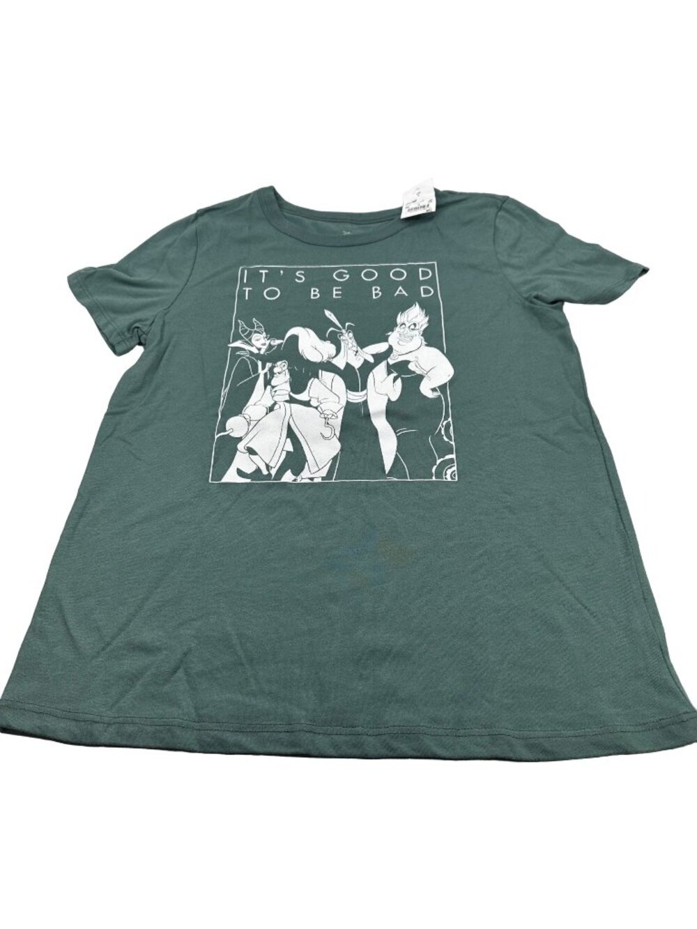 Disney Villains Women's Small It's Good To Be Bad Short Sleeve Tee Shirt Green